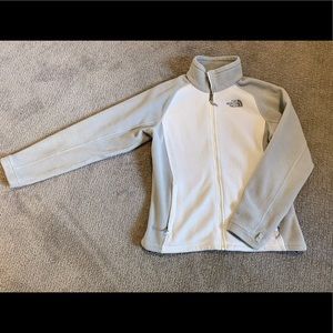 Women’s North Face White/Gray Zip Up Sz M